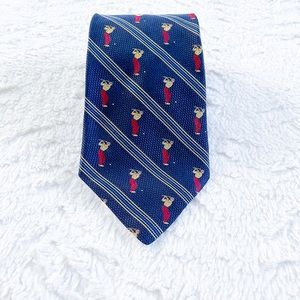 Tommy Hilfiger Navy Red Golfer Striped Silk Tie